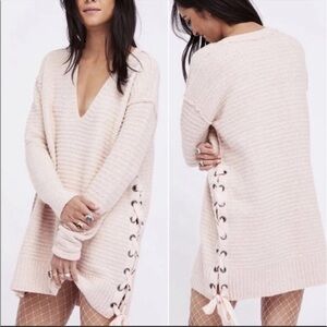 Free People Heart it Laces Sweater in rose